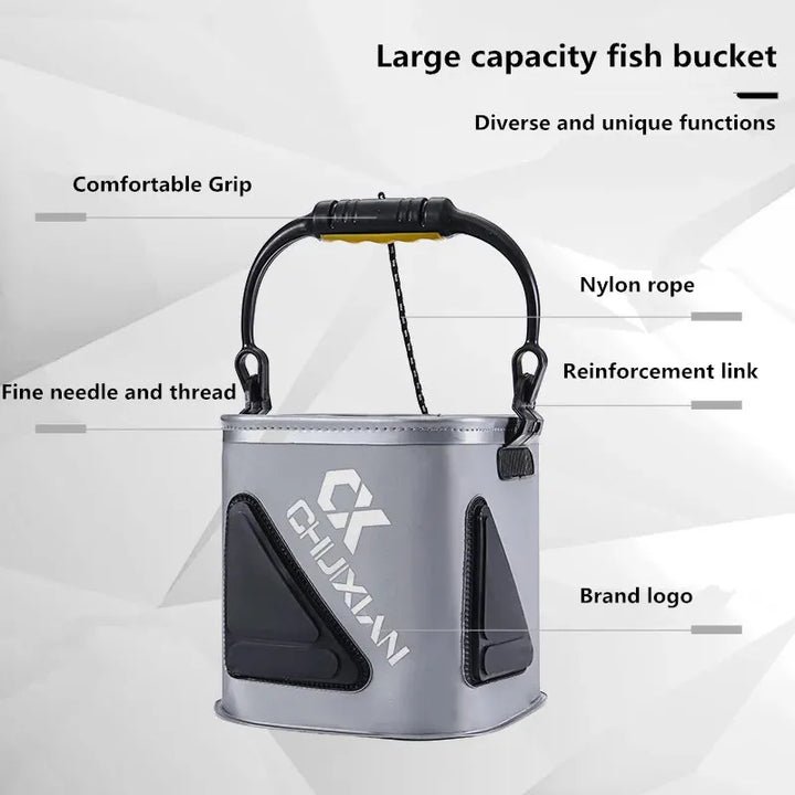 FISHING BUCKET FOR LIVE BAIT AND ROPE