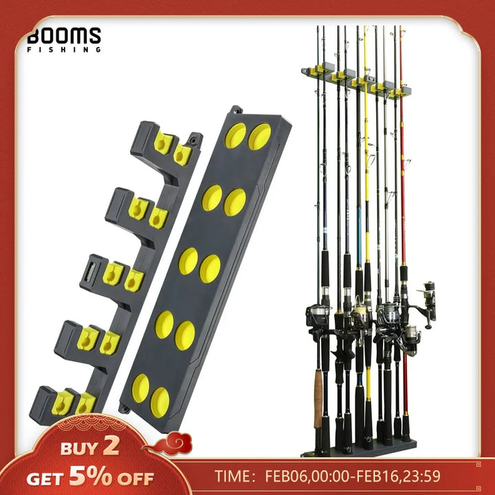 HOLDER FOR FISHING ROD, UP TO 10 HORIZONTAL AND VERTICAL RODS