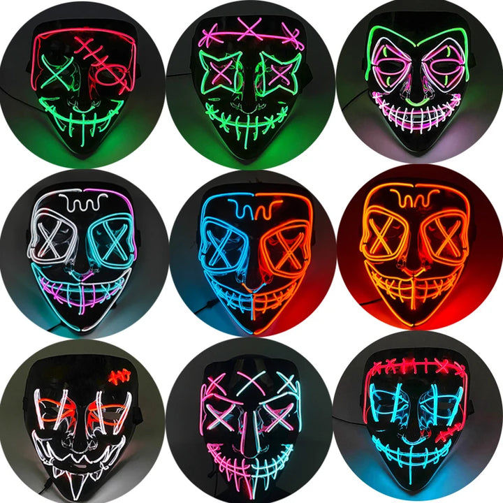 NEON MASK FOR HALLOWEEN AND COSTUME PARTIES