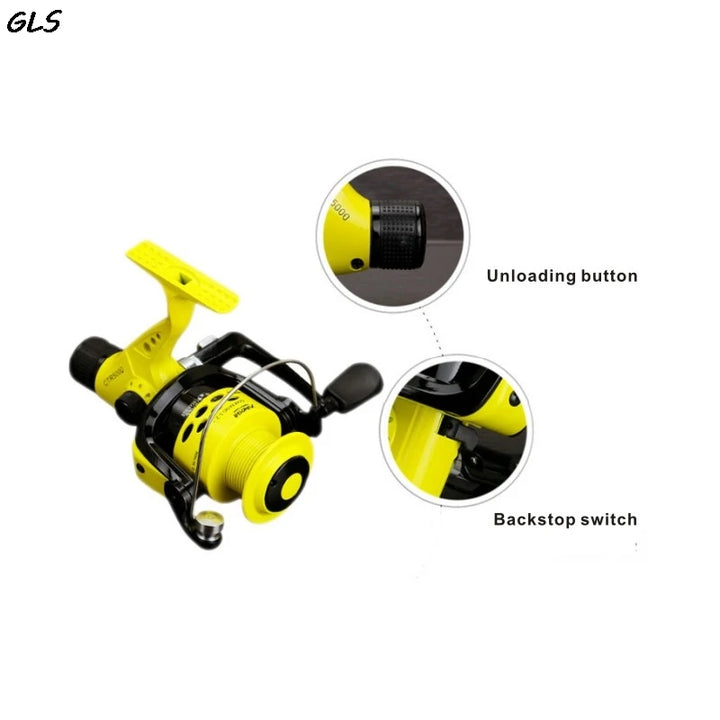 FISHING REEL WITH FOLDING ARM