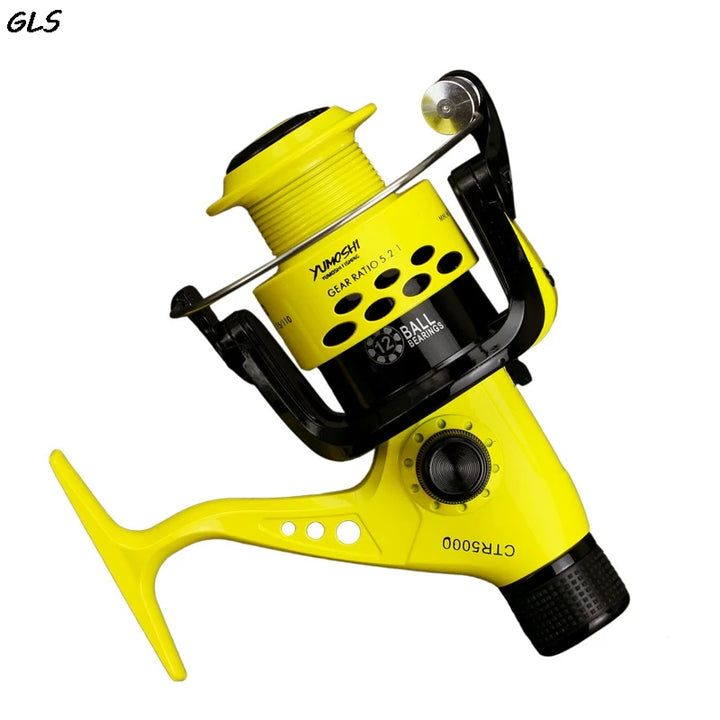 FISHING REEL WITH FOLDING ARM