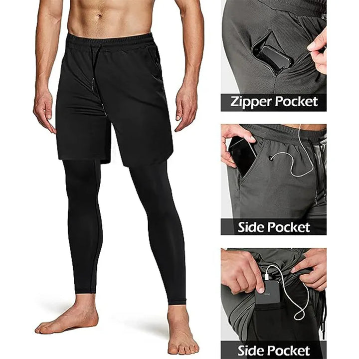 MEN'S SPORTS PANTS 2 IN 1